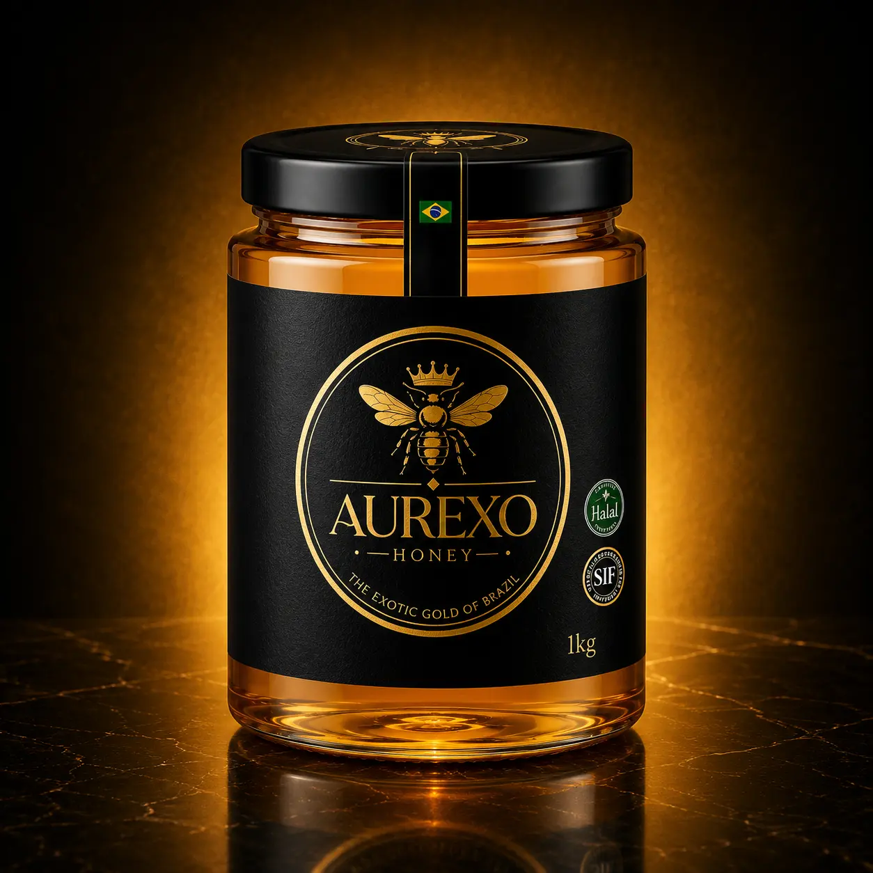 AUREXO HONEY 1 kg Brazilian honey packaging